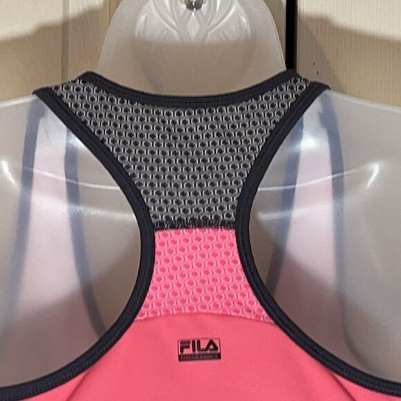 Fila Hot Pink Sports Bra Half Zipper Front Medium - Picture 9 of 13